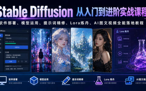 Stable Diffusion实战课｜软件部署+模型运用+Lora炼丹+AI图文视频全流程