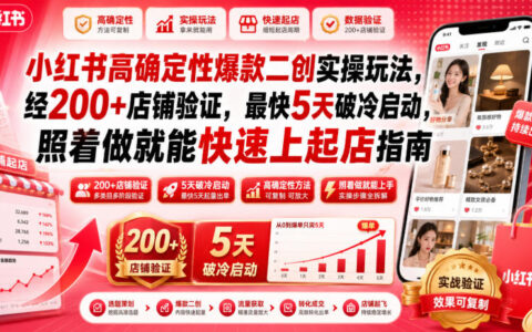 2026 小红书爆款二创实操：5天破冷启动，无实拍起店指南