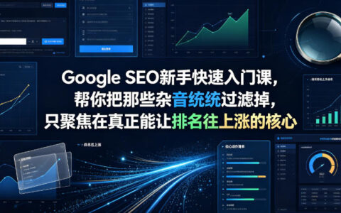 Google SEO新手入门课：聚焦核心排名因素，实战专家教你快速提升网站流量