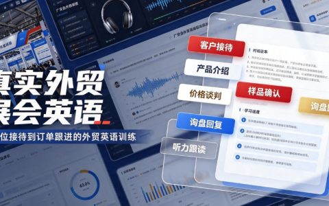 真实外贸展会英语口语听力突击课，广交会商务谈判实战音频