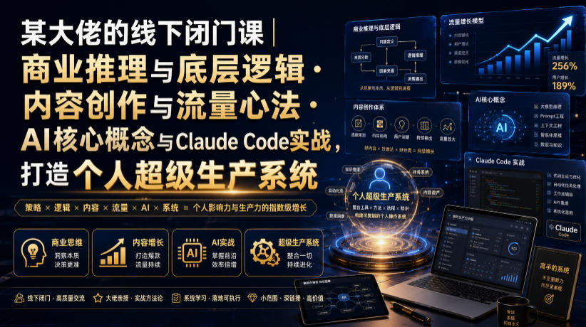 某大佬线下闭门课：商业推理与AI内容创作实战【录音+图片】