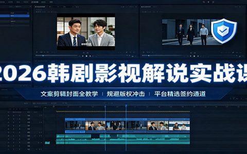 2026韩剧影视解说实战课：文案剪辑封面AU配音，规避版权签约精选通道
