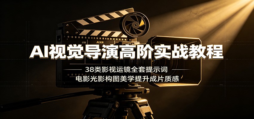 AI视觉导演实战：38种影视运镜提示词，电影光影构图提升成片质感