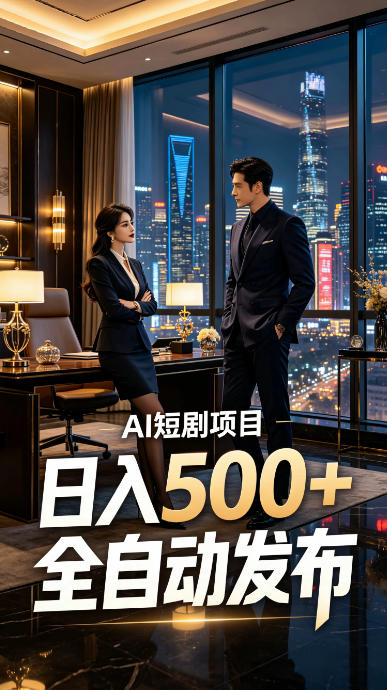 快手AI短剧矩阵自动发布，轻资产副业变现500方法实操