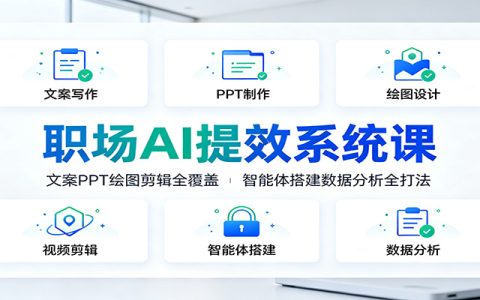职场AI提效系统课：DeepSeek文案PPT绘图剪辑全覆盖