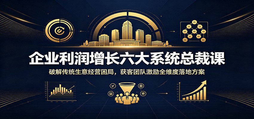 企业利润增长六大系统总裁课：破解获客难与团队激励的落地实战方案