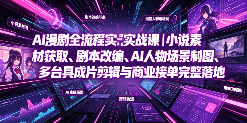 AI漫剧实战课:小说素材获取+剧本改编+AI制图剪辑变现全流程 AI漫剧实战课:小说素材获取+剧本改编+AI制图剪辑变现全流程