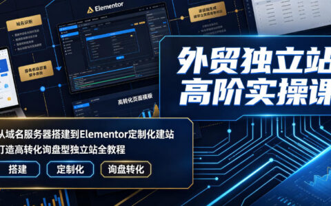 外贸独立站高阶实操课：Cloudflare+Elementor打造高转化询盘网站