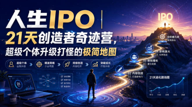 人生IPO奇迹营：超级个体知识变现极简地图，21天掌握输入转化输出元技能