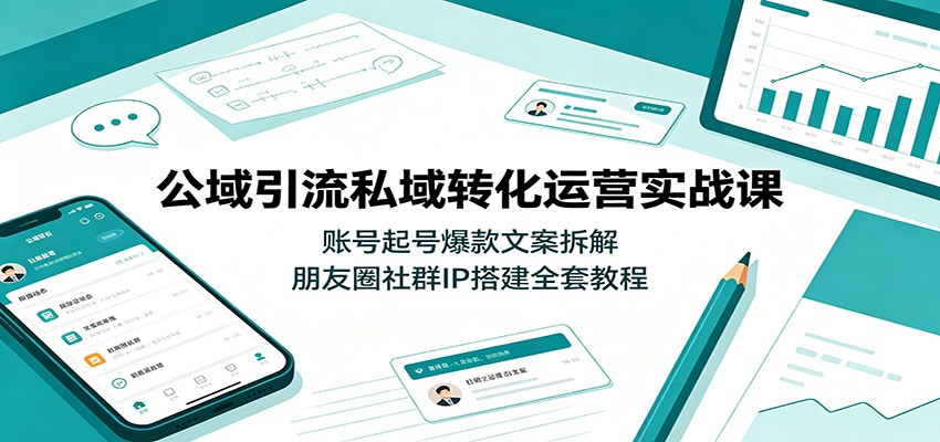 公域私域联动运营课：爆款文案拆解+IP搭建+流量变现全流程