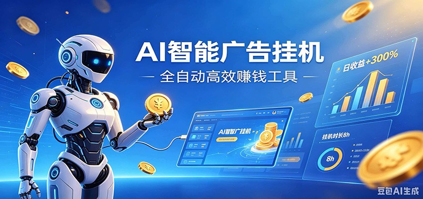 AI智能广告G机副业，小白在家自动赚收益，24小时运行