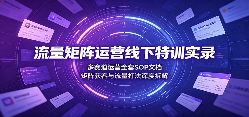 流量矩阵运营线下特训：多赛道SOP文档与矩阵获客打法深度拆解