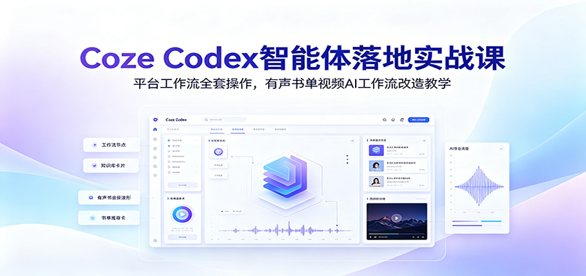 Coze智能体实战课：工作流+剪影小助手，有声书单视频AI改造全流程