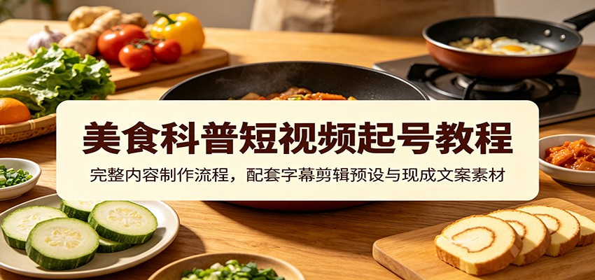 2026 美食科普短视频起号教程：文案预设与剪辑工程模板