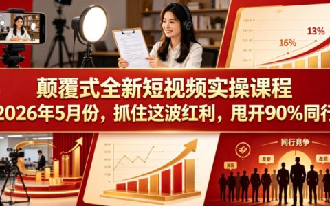 2026短视频实操：AI换脸换装+声音克隆+爆量视频复刻变现课
