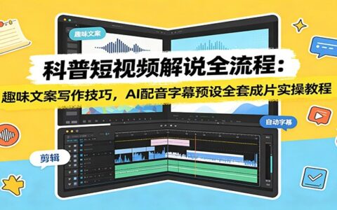 科普短视频全流程教程：趣味文案+AI配音+字幕预设实操