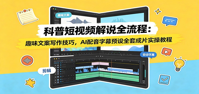 科普短视频全流程教程:趣味文案+AI配音+字幕预设实操 科普短视频全流程教程:趣味文案+AI配音+字幕预设实操