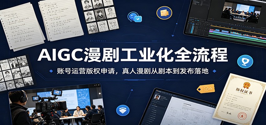 AIGC漫剧全流程：账号运营+版权申请，新手从剧本到发布落地