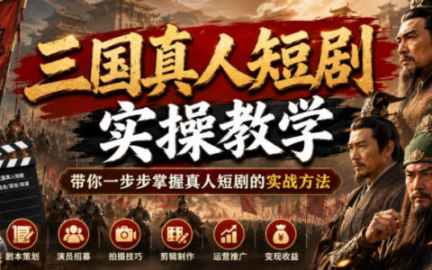 三国真人短剧实操教学：从创意到成片，新手快速掌握爆款制作方法