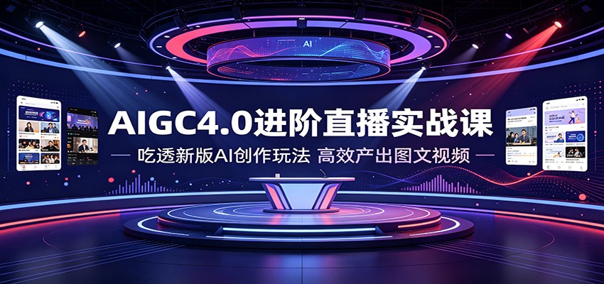 AIGC4.0进阶实战课：AI高效产出图文视频，零基础变现