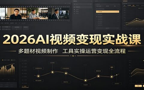 2026AI视频变现实战课：多题材制作+工具实操运营全流程