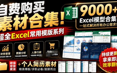 自费900步骤0+套Excel模板合集！分类清晰含简历，职场办公必备素材
