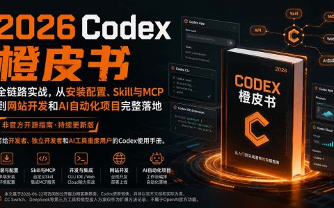 2026Codex橙皮书：安装配置、Skill与MCP实战，从网站开发到AI自动化项目落地
