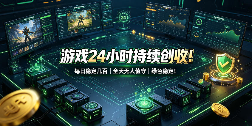 游戏24小时自动搬砖稳定创收，自动化G机打金副业工具推荐