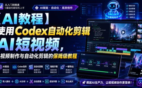 Codex自动化剪辑AI短视频保姆级教程，AI视频制作与批量剪辑实战