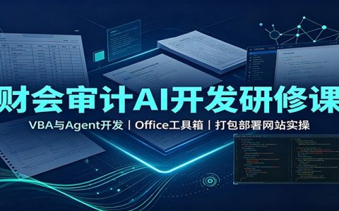 财会审计AI开发研修课：VBA与Agent开发，Office工具箱，打包部署网站实操