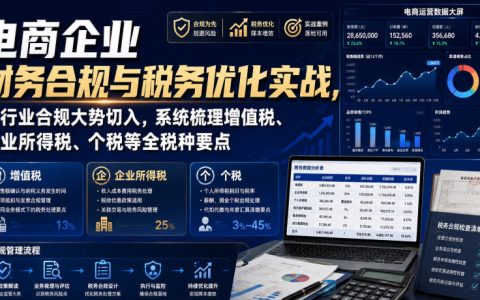 电商企业财税合规与税务优化实战：增值税、企业所得税、个税及直播带货涉税风险全解析