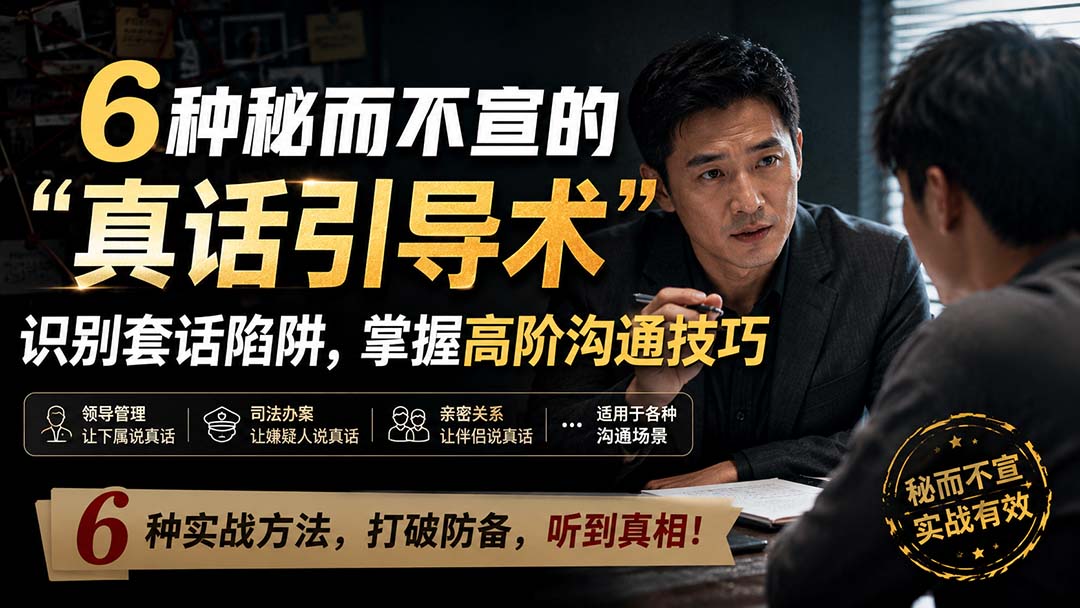 6种真话引导术：破解套话陷阱，让下属、嫌疑人、伴侣吐真言的高阶沟通技巧