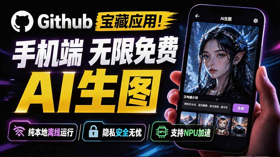 手机本地AI绘画神器！离线免费无限生成，骁龙NPU加速，Local Dream教程