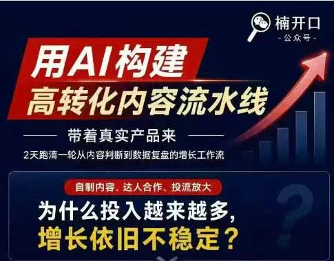 小红书AI高转化实战课：6大智能体+用户洞察+爆文拆解，从内容策略到批量生产复制放大全流程
