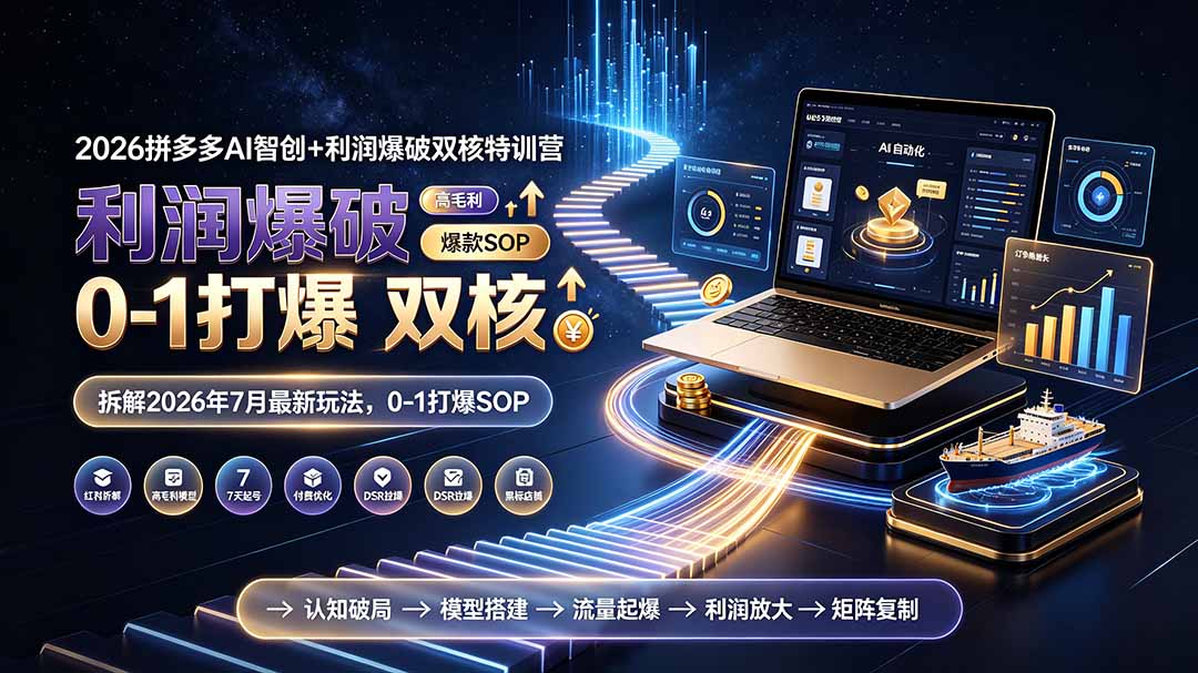 2026拼多多AI智创+利润爆破特训营：7月最新玩法与0-1打爆SOP