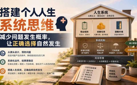 搭建个人人生系统思维：3步降低问题发生概率，让正确选择自然发生