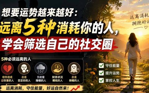远离消耗你能量的人，这5种有毒社交圈要尽早筛掉，运势才会越来越好