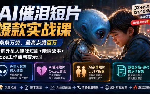 AI催泪短片爆款课：外星人短剧+亲情故事，Coze工作流与提示词实战