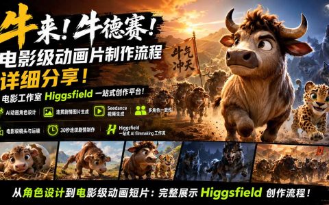 AI动画制作全流程！Higgsfield一站式电影级动画片创作教程
