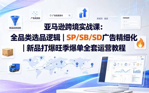 亚马逊跨境电商实战课：选品广告ACOS优化新品爆单运营教程