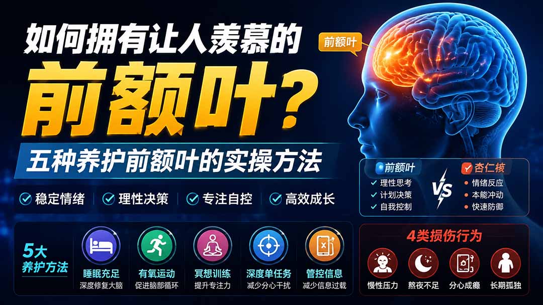 付费文章：如何拥有让人羡慕的前额叶？五种养护前额叶的实操方法