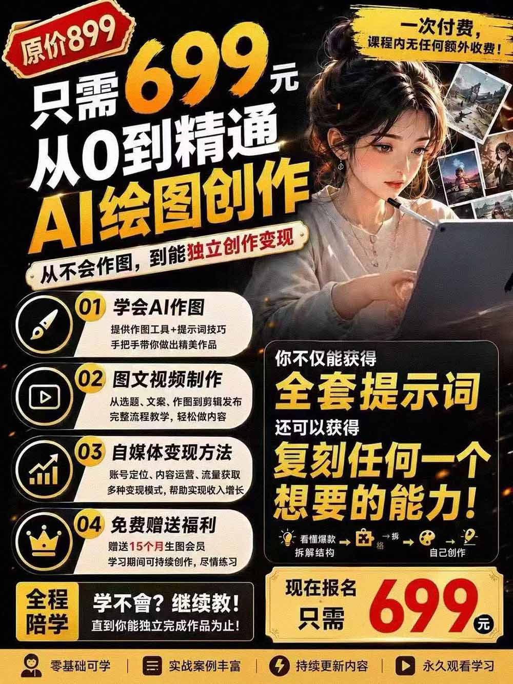 抖音AI绘图变现课：提示词+爆款漫画复刻+封面设计，从0掌握AI作图全流程