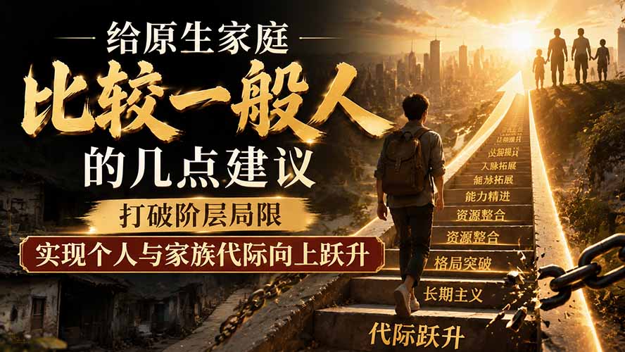 原生家庭普通的人如何打破阶层局限？给寒门学子与职场新人的逆袭建议