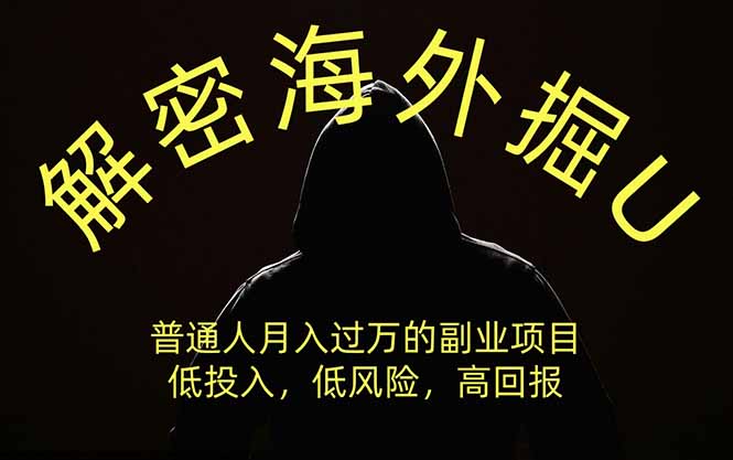 海外掘U副业新路径：低投入高回报，让钱生钱稳赚变现过万