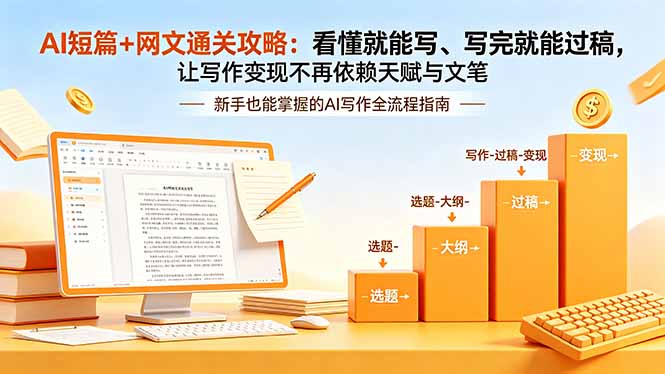 AI短篇+网文通关攻略：零基础用ChatGPT写作变现，过稿技巧与投稿策略