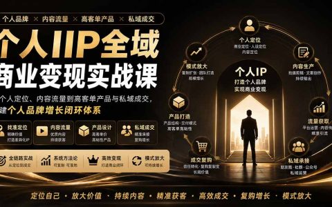 个人IP全域商业变现实战课：IP定位+内容流量+高客单产品+私域成交，搭建个人品牌增长闭环