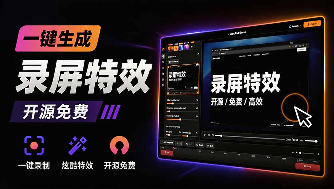 Windows录屏神器Capptivo：免费开源替代Screen Studio，自动缩放光标润色，轻松制作专业