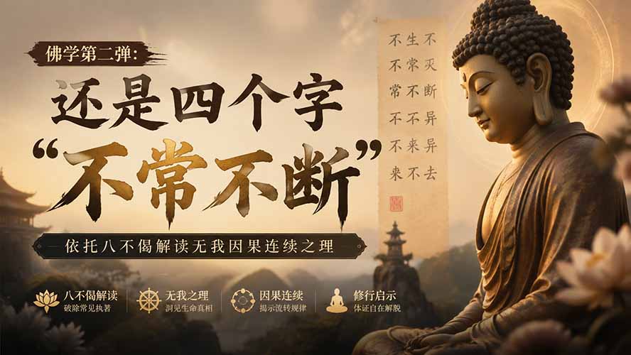 付费文章：佛学第二弹不常不断解读八不偈，悟透无我因果连续之理