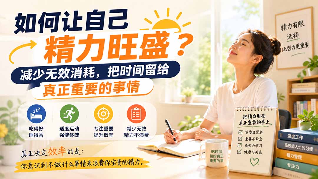 如何让自己精力旺盛？减少无效消耗，把时间留给真正重要的事