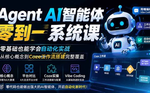 Agent智能体0到1系统课：零基础Coze工作流搭建与自动化实战